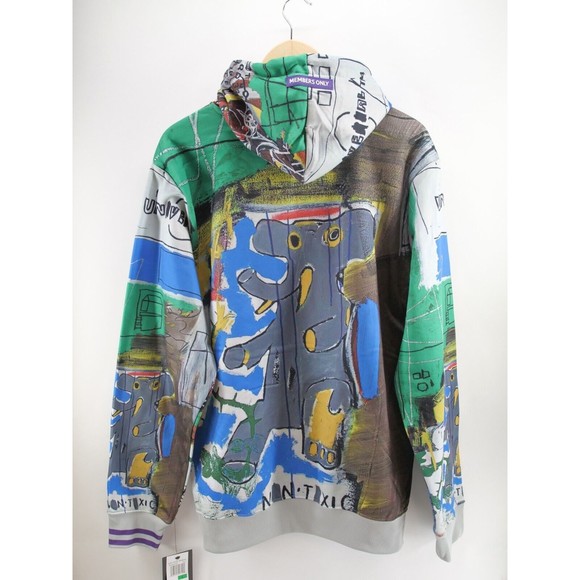 Members Only X Jean Michael Basquiat All Over Print Pullover Hoodie‎ Jacket L - Picture 9 of 9
